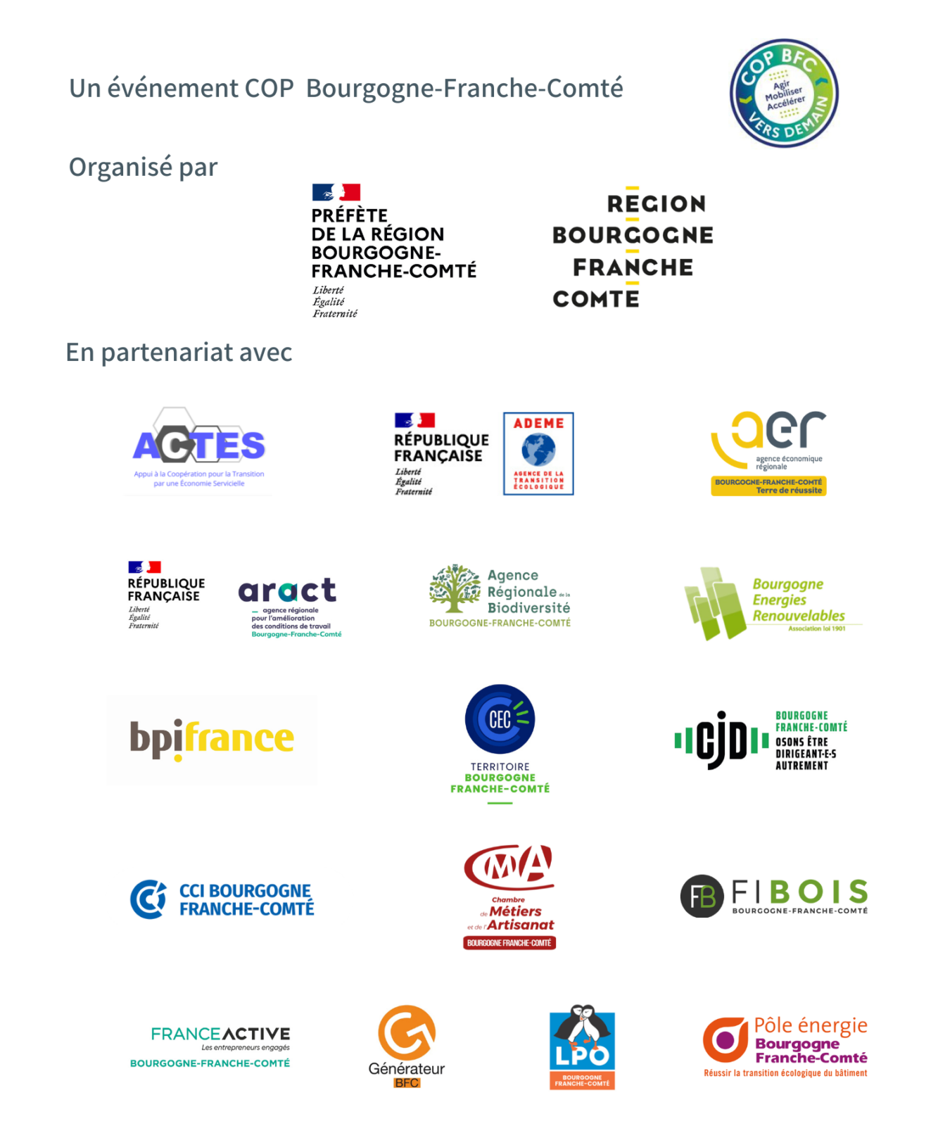 logos partenaires COP BFC
